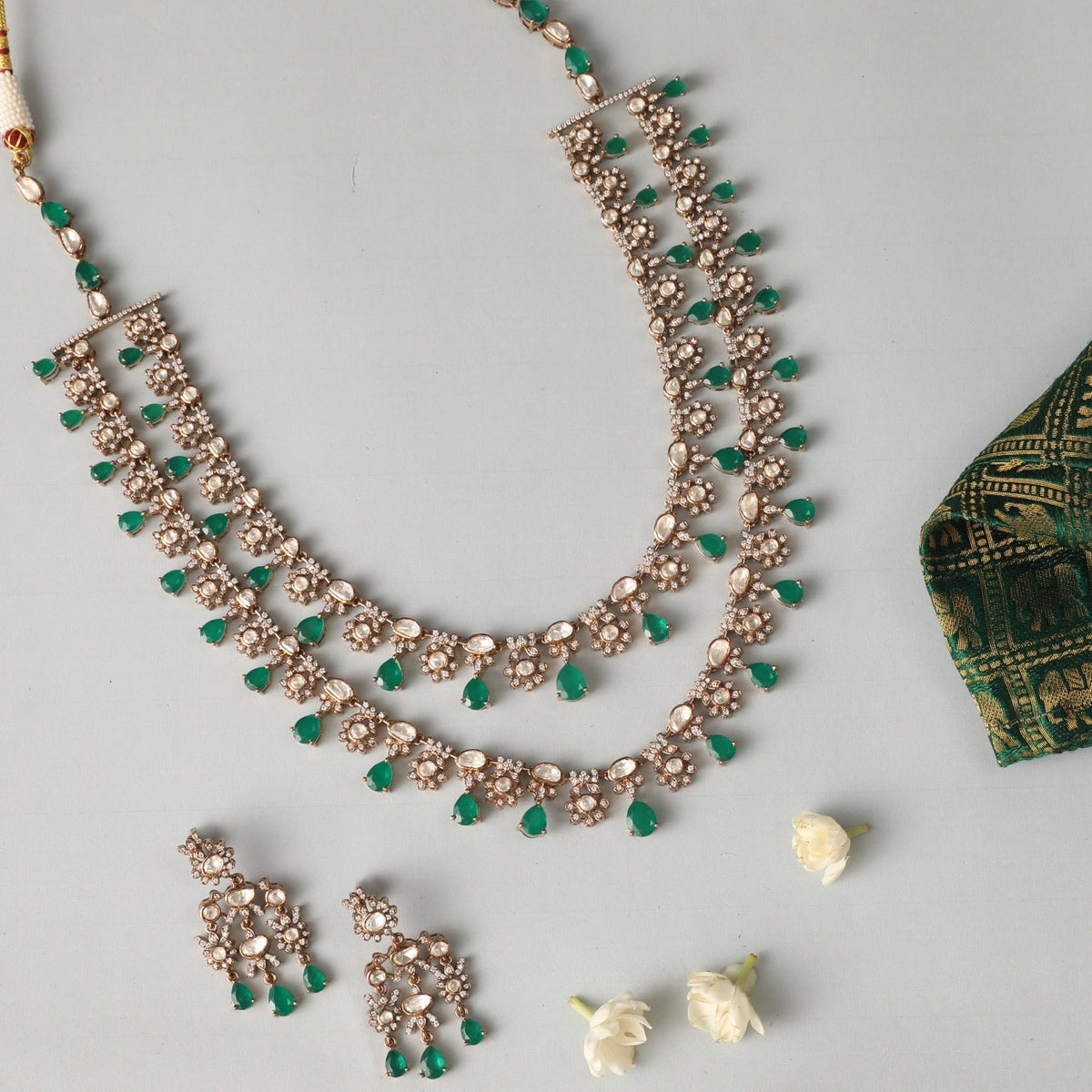Necklaces Antara Moissanite Silver Layered Necklace Set