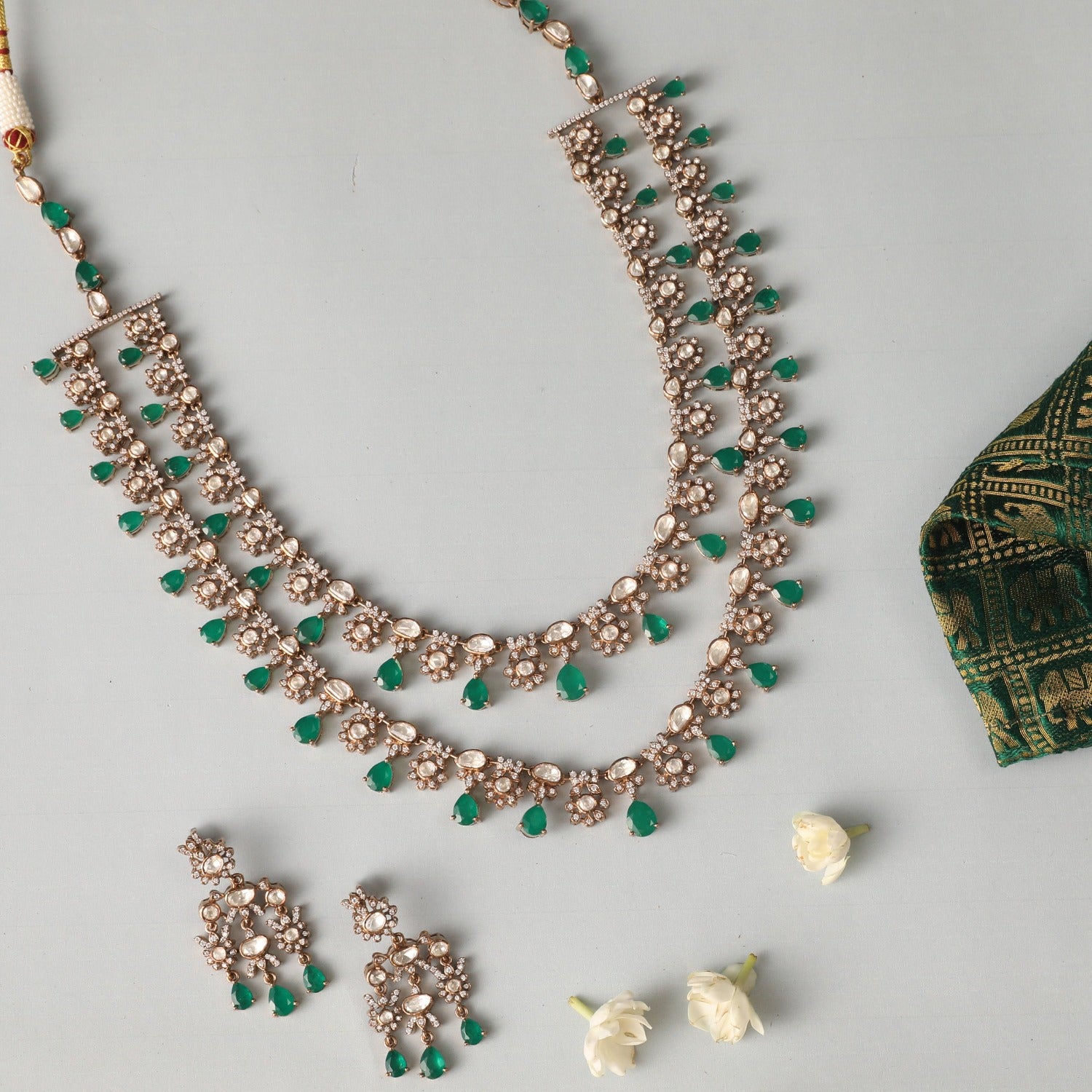 Necklaces Antara Moissanite Silver Layered Necklace Set