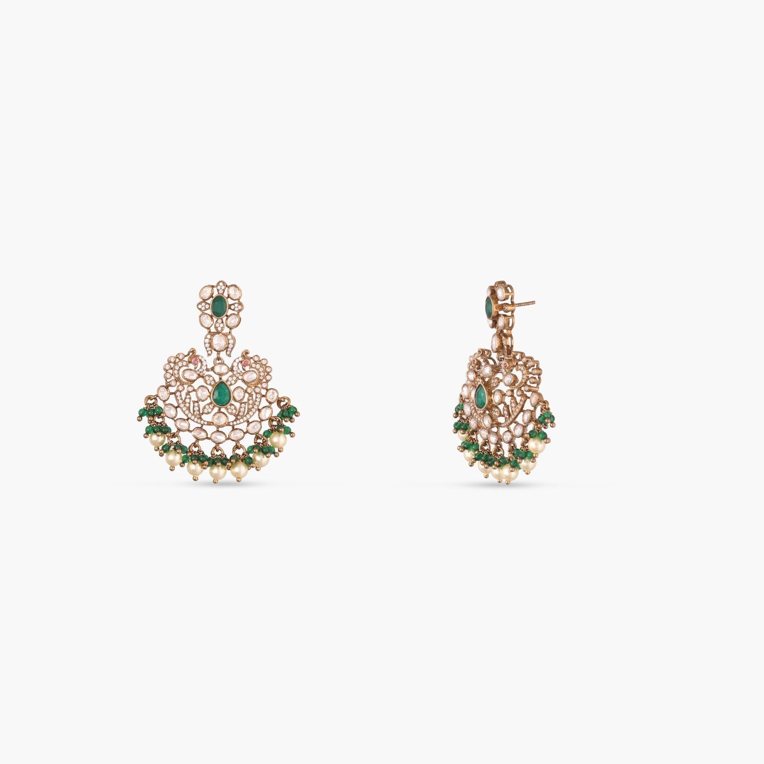 Necklaces Regal Peacock Silver Moissanite Necklace Set