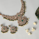 Necklaces Regal Peacock Silver Moissanite Necklace Set