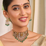 Choker Dharini Nakshi Moissanite Silver Choker Set