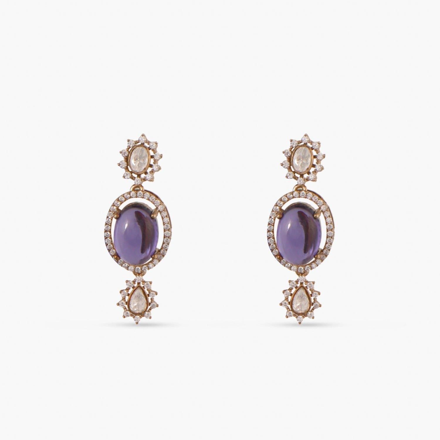 Shop Paksha s Sapphire Shine Moissanite Silver Necklace Set