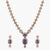 Sapphire Shine Moissanite Silver Necklace Set