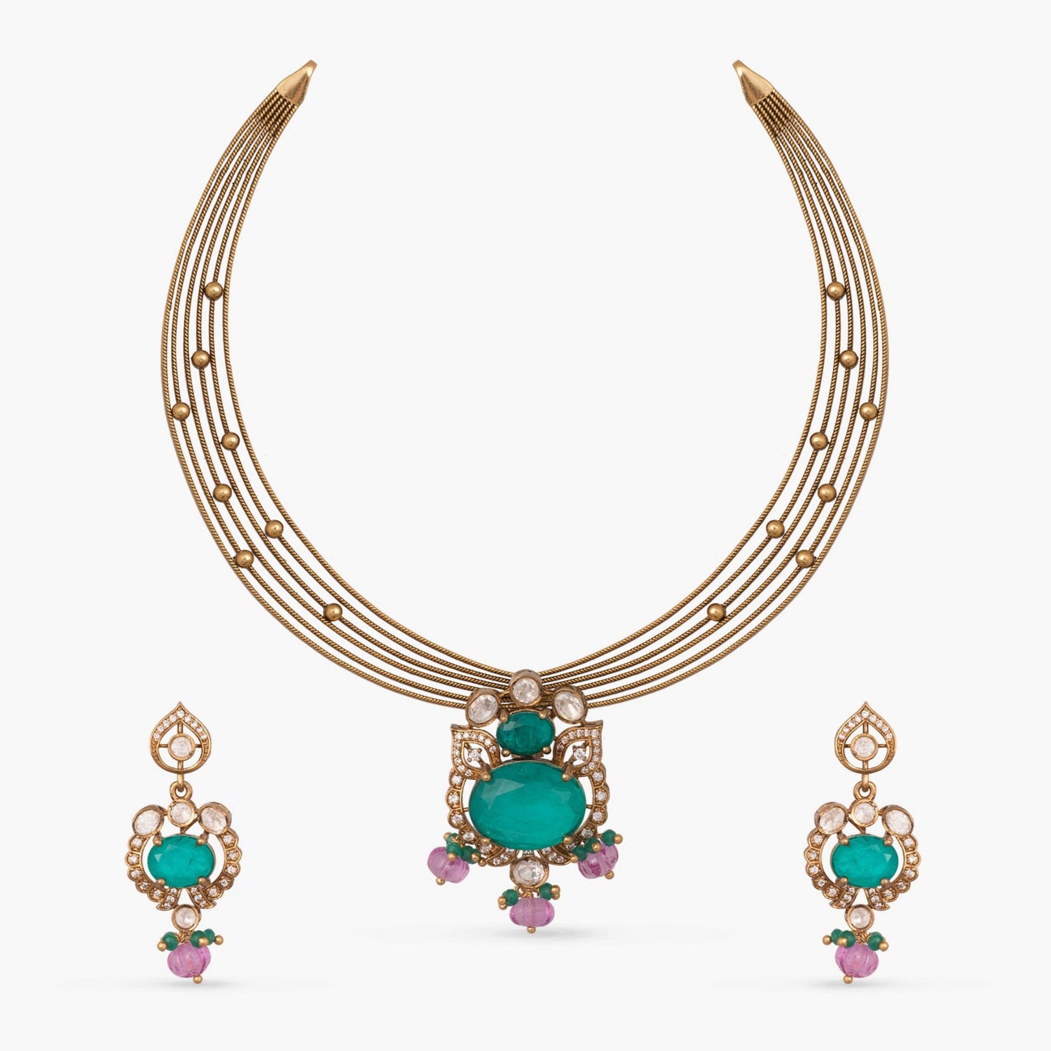 Necklace Samaira Moissanite Silver Necklace Set