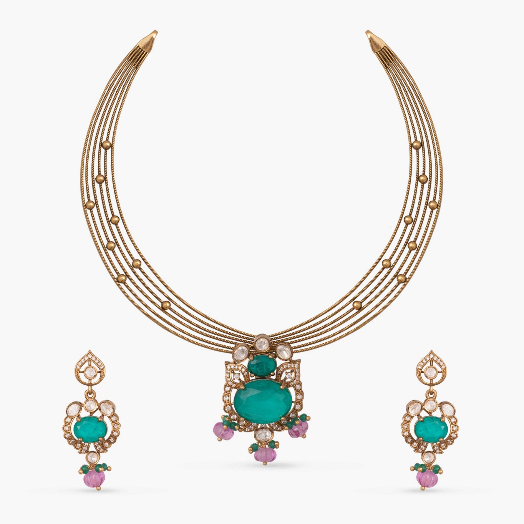 Necklace Samaira Moissanite Silver Necklace Set