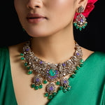 Necklace Ishani Moissanite Victorian Silver Necklace Set