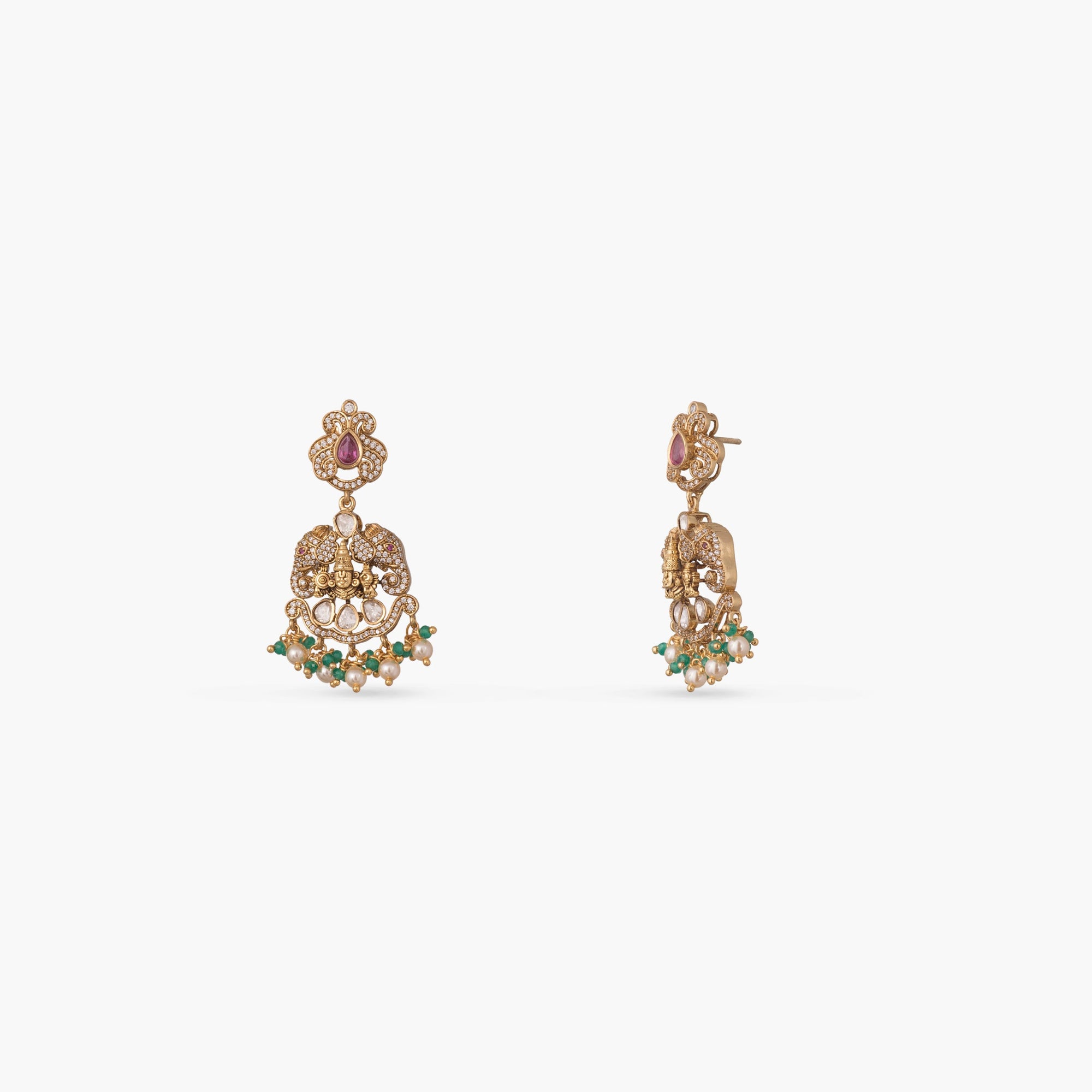 Vedika Kempu Antique Silver Necklace Set