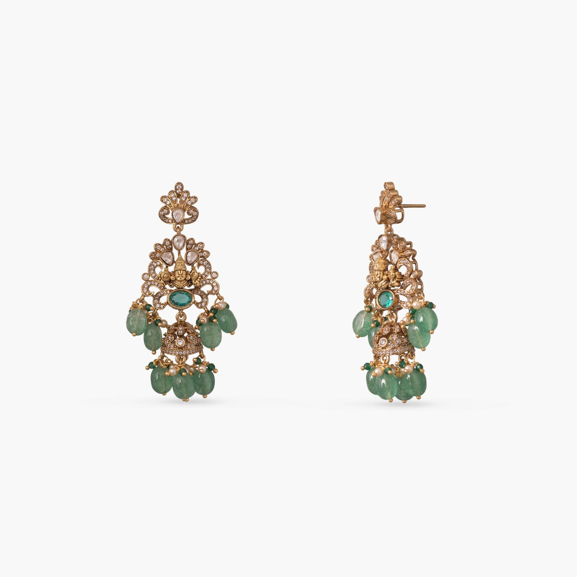 Diya Kempu Antique Silver Necklace Set