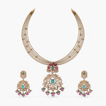 Necklace Mohana Kempu Antique Silver Necklace Set