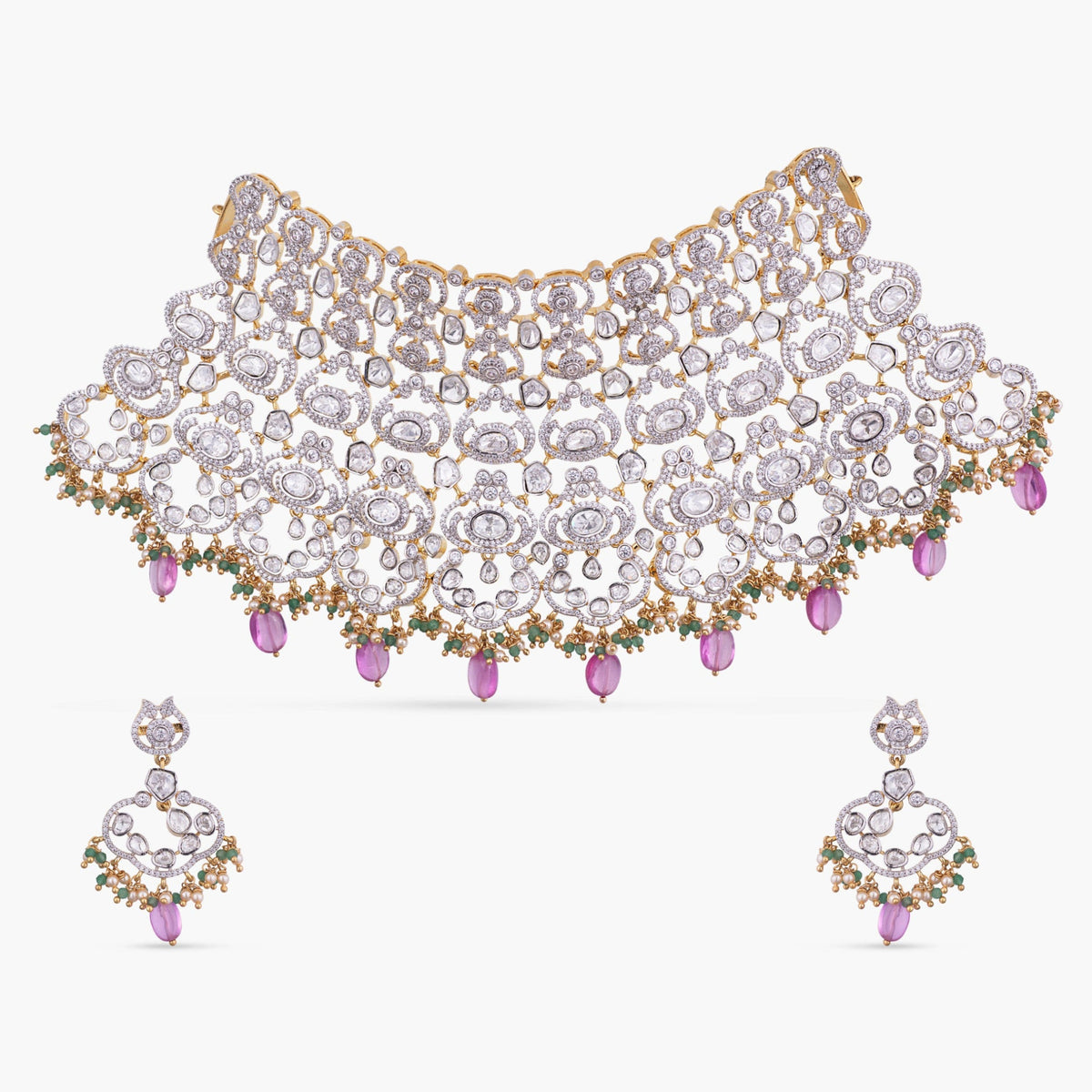 Vera CZ Silver Choker Set
