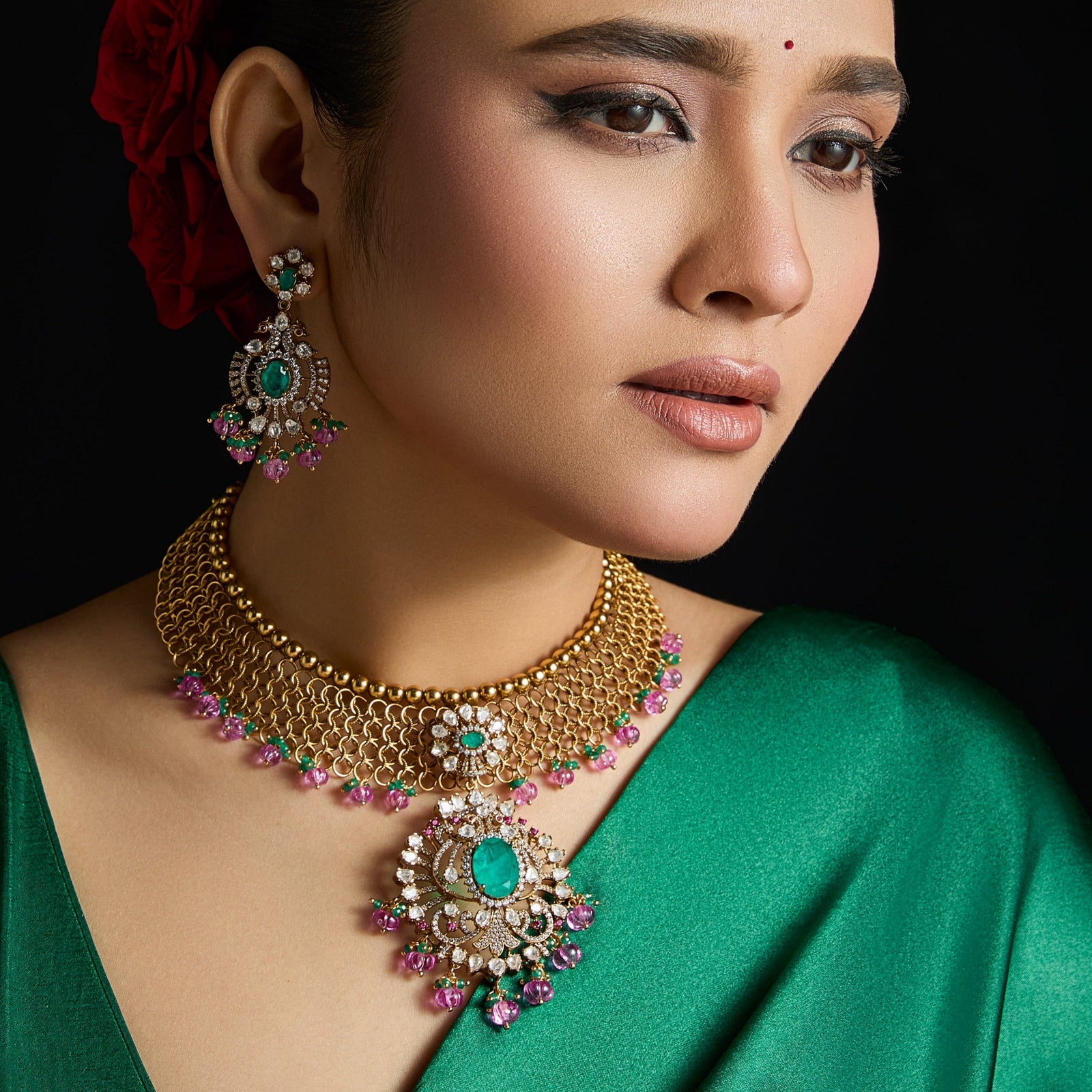 Meera Silver Necklace Set