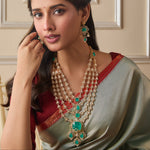 Chandrika Moissanite Layered Silver Necklace Set