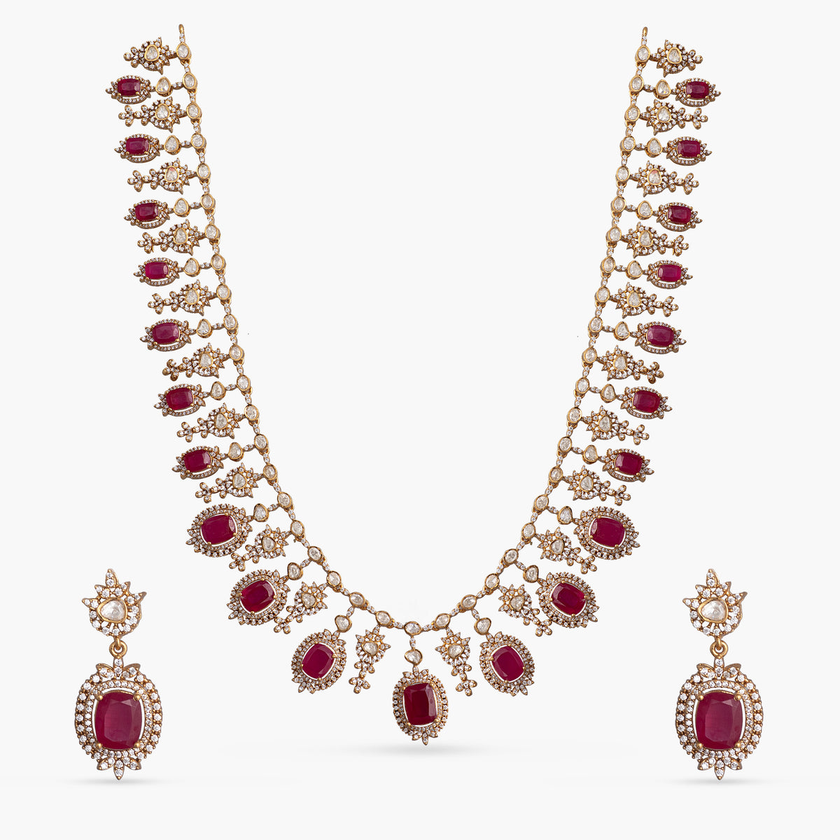 Vaanya Moissanite Silver Necklace Set