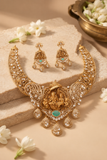 Ramayana Temple Silver Necklace Set