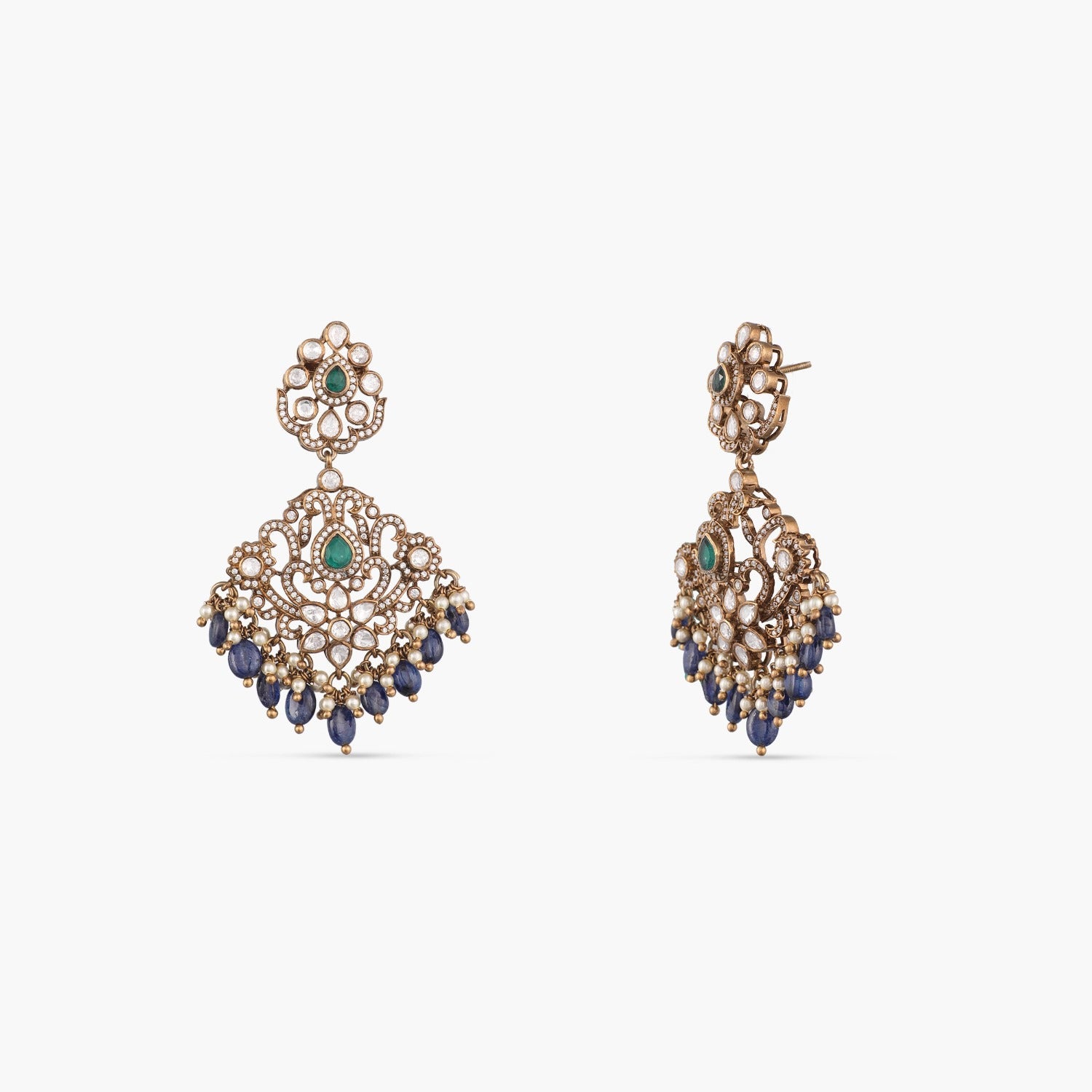 Necklaces Floral Classic Moissanite Silver Long Necklace Set