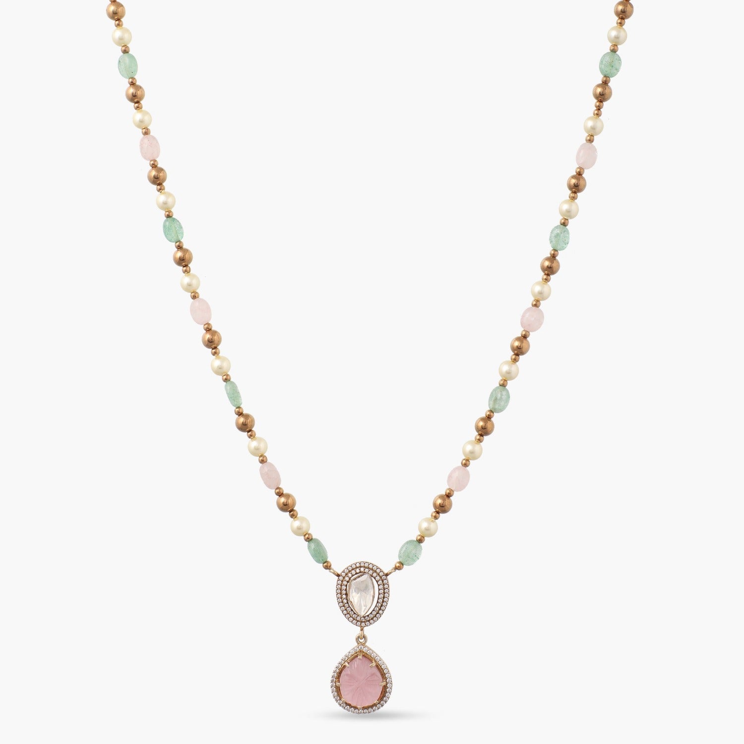 Necklaces Radiant reverie Beaded Silver Moissanite Necklace