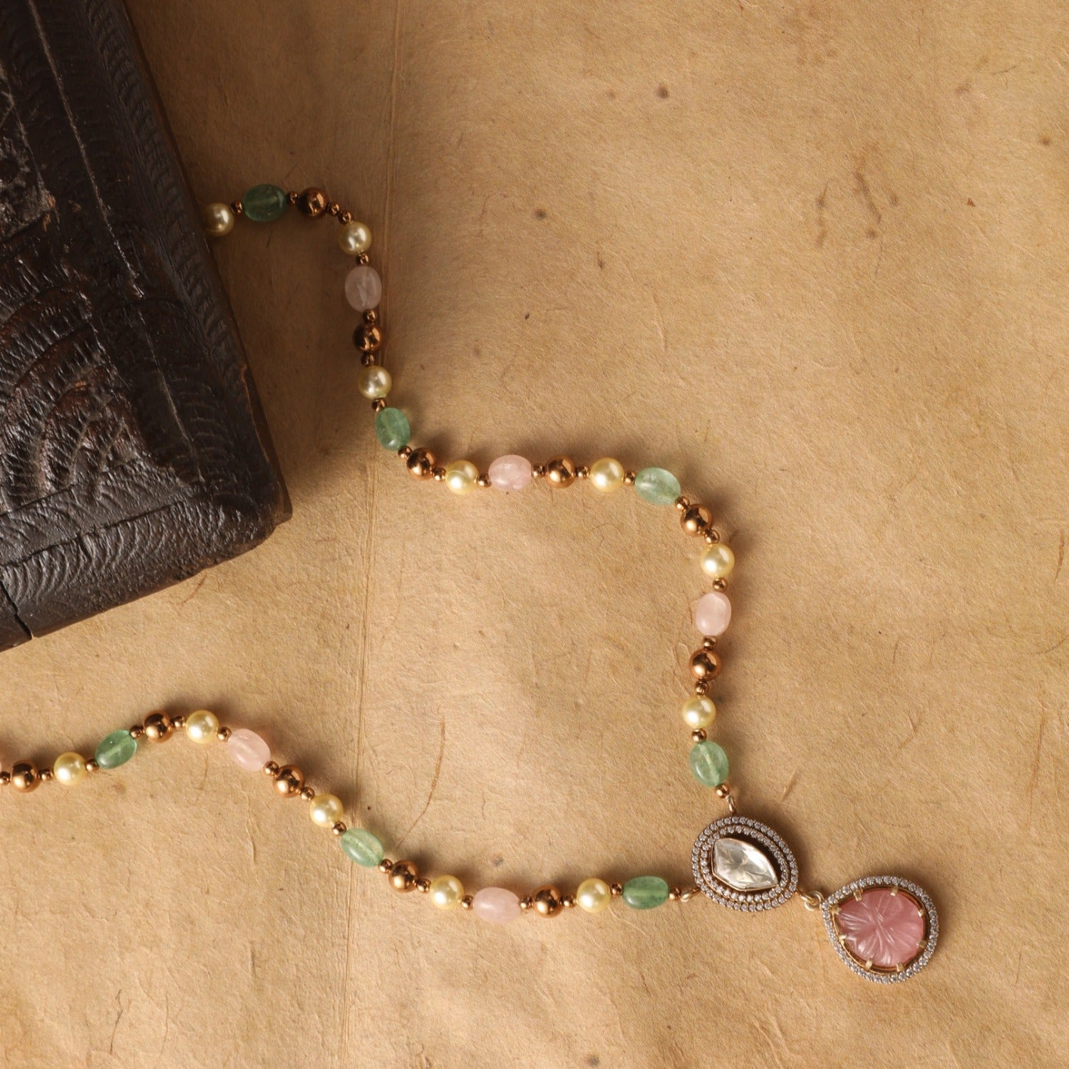 Necklaces Radiant reverie Beaded Silver Moissanite Necklace