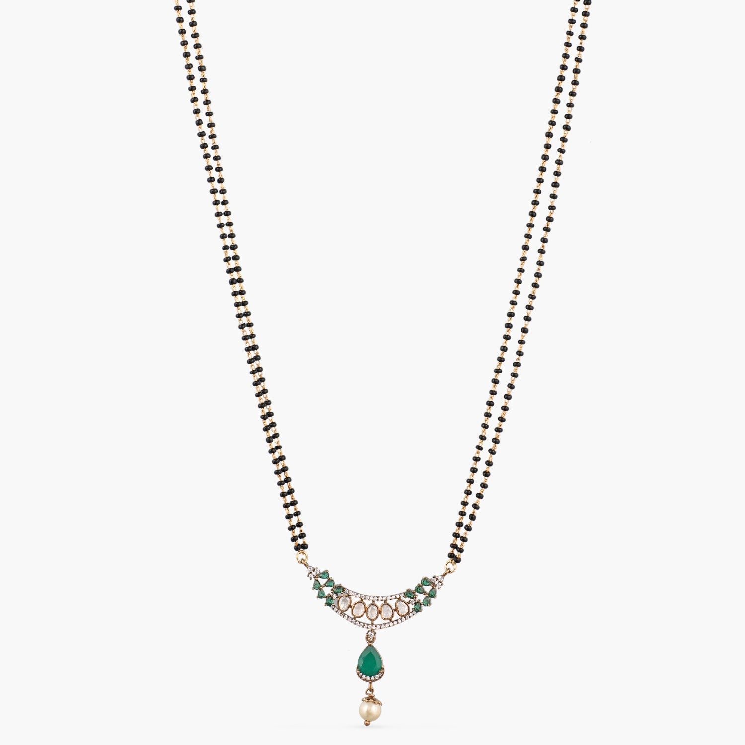 Necklaces Leafy Moissanite Silver Mangalsutra Necklace