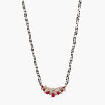 Necklaces Ruby Moissanite Silver Mangalsutra Necklace Set