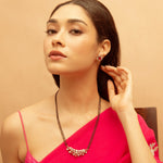 Necklaces Ruby Moissanite Silver Mangalsutra Necklace Set