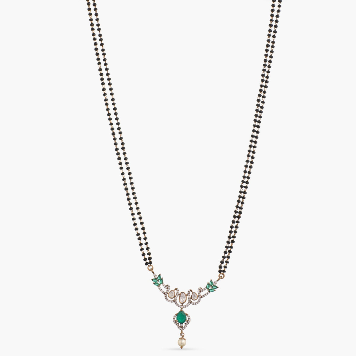 Petal Moissanite Silver Mangalsutra Necklace