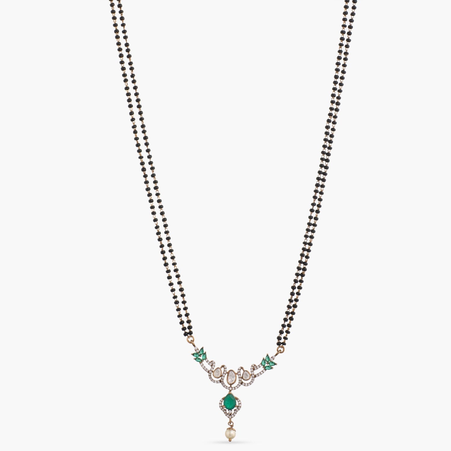Necklaces Petal Moissanite Silver Mangalsutra Necklace