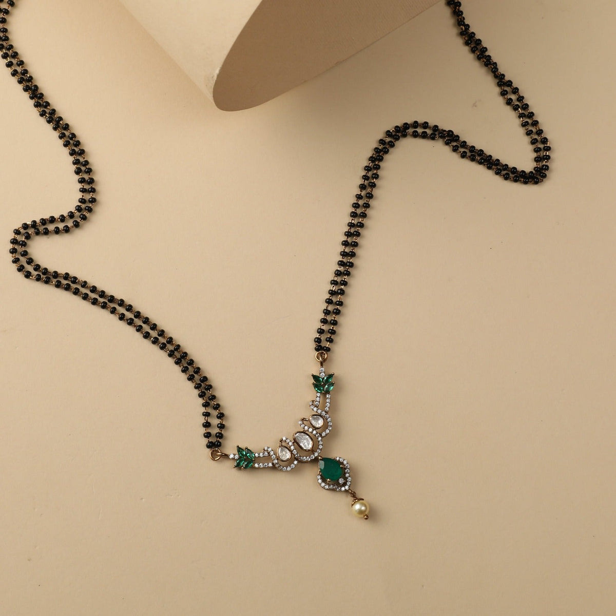Necklaces Petal Moissanite Silver Mangalsutra Necklace