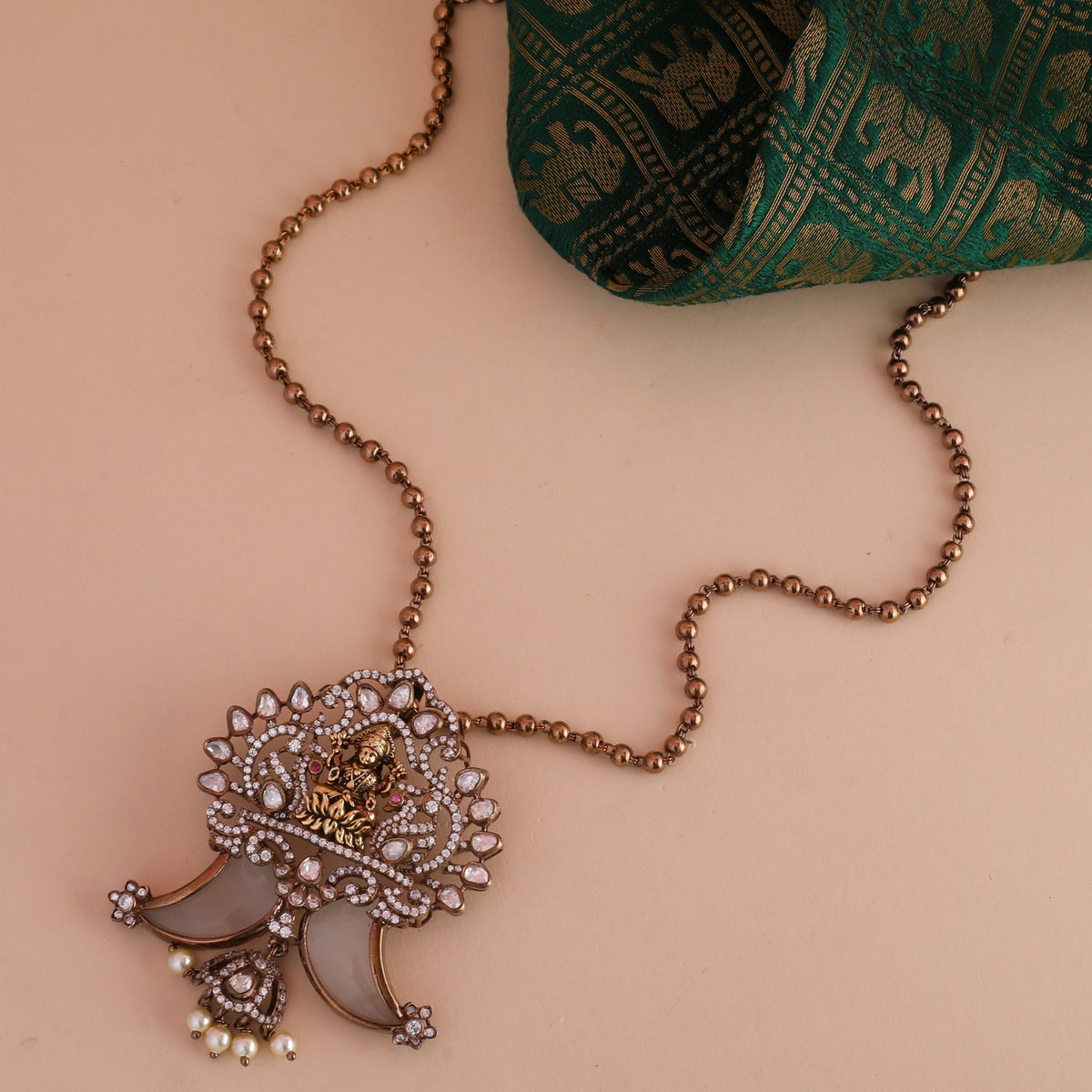 Surabhi CZ Silver Pendant Set