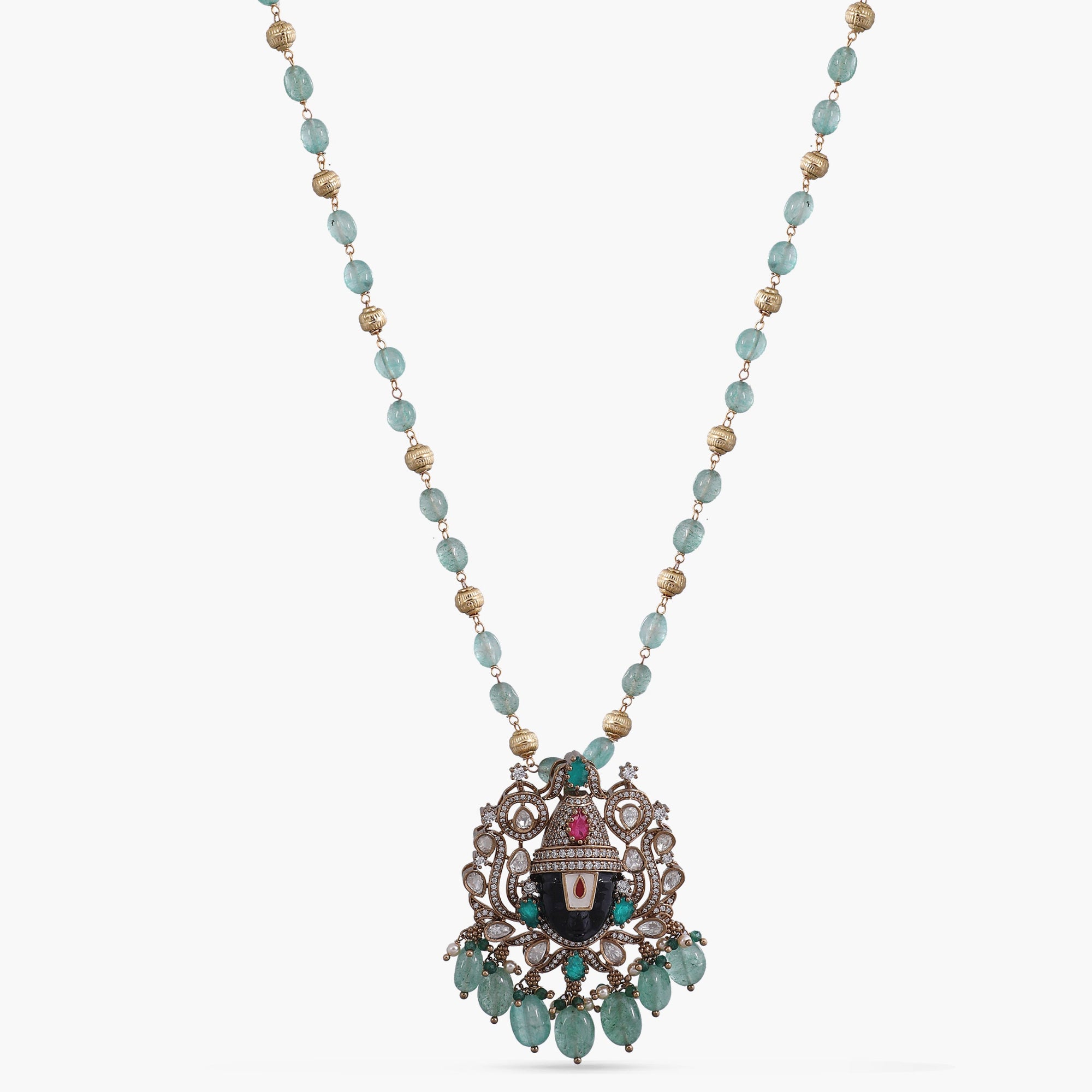 Lord Balaji Moissanite Silver Pendant Necklace