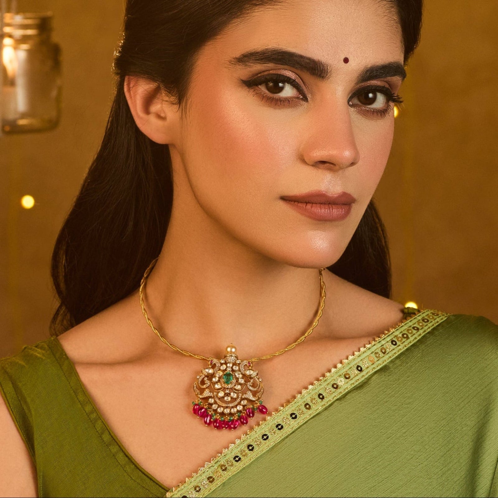 Charitha Moissanite Silver Pendant Necklace