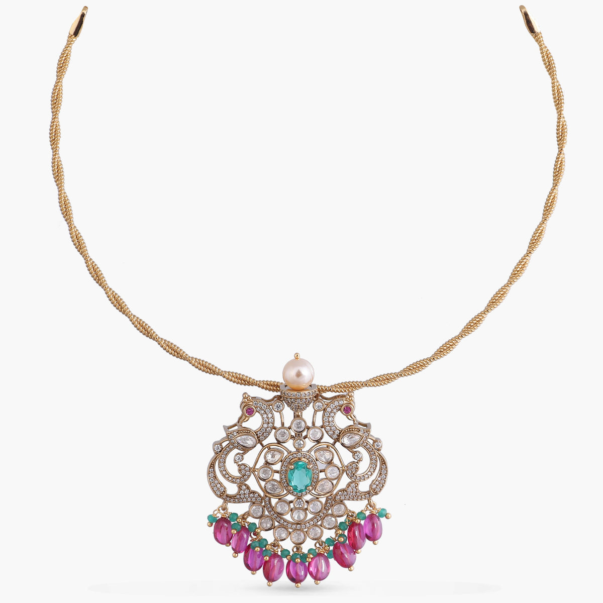 Charitha Moissanite Silver Pendant Necklace