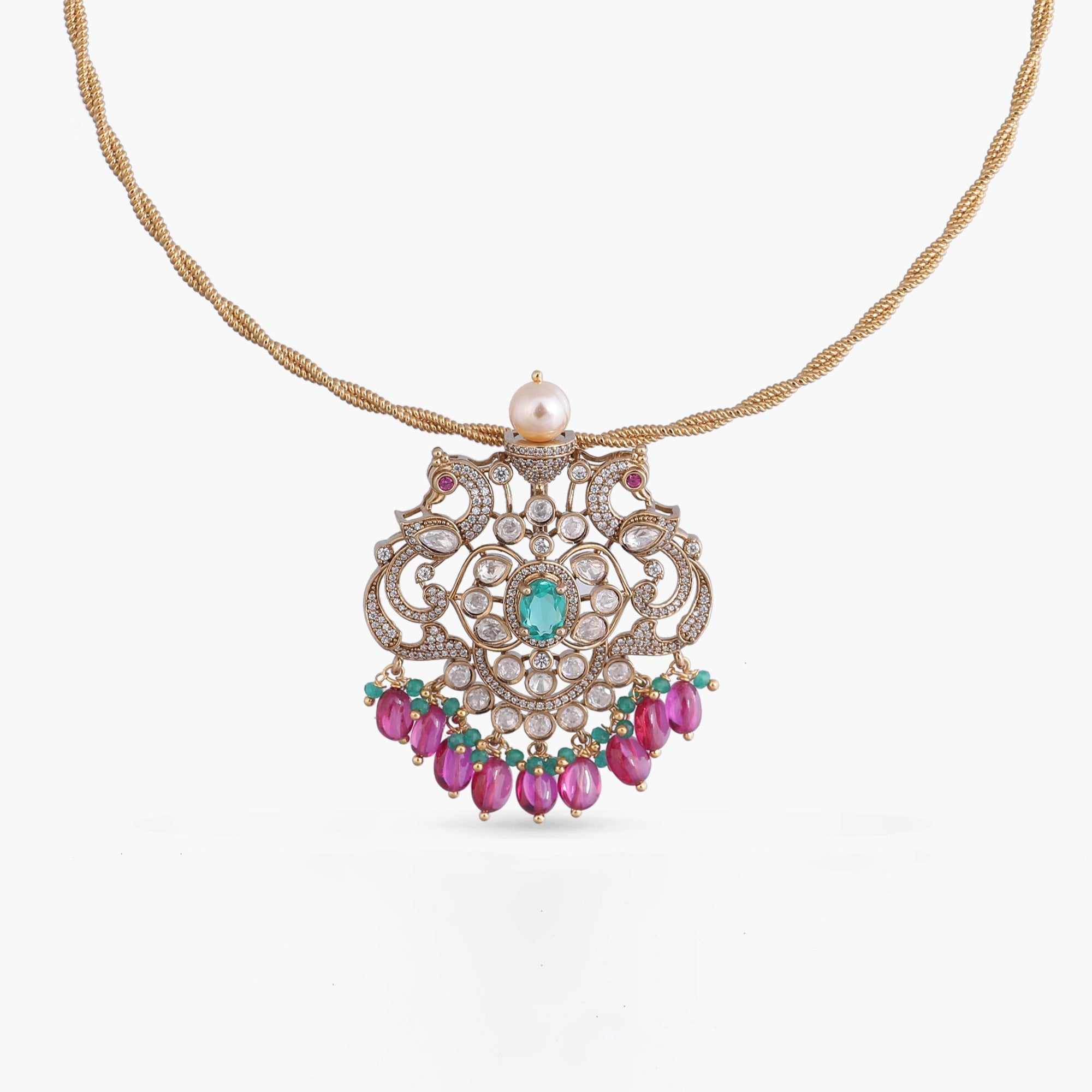 Charitha Moissanite Silver Pendant Necklace