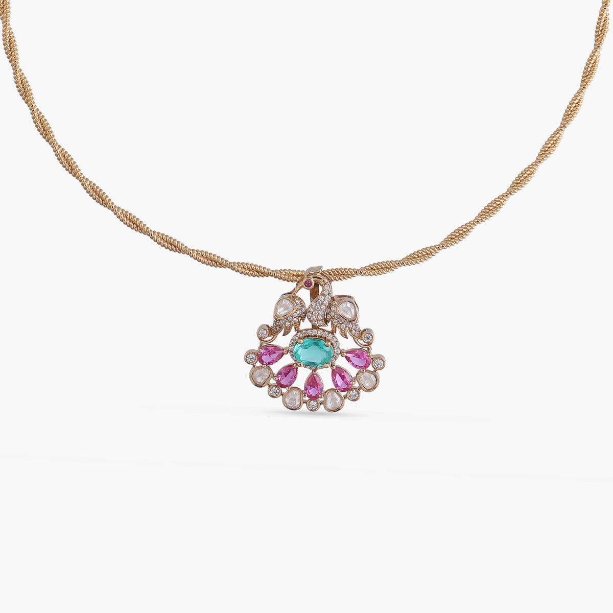 Mayurakshi Moissanite Silver Pendant Necklace