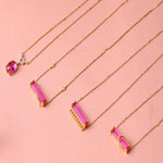 Necklaces By Your Side CZ Horizontal Charm Silver Necklace