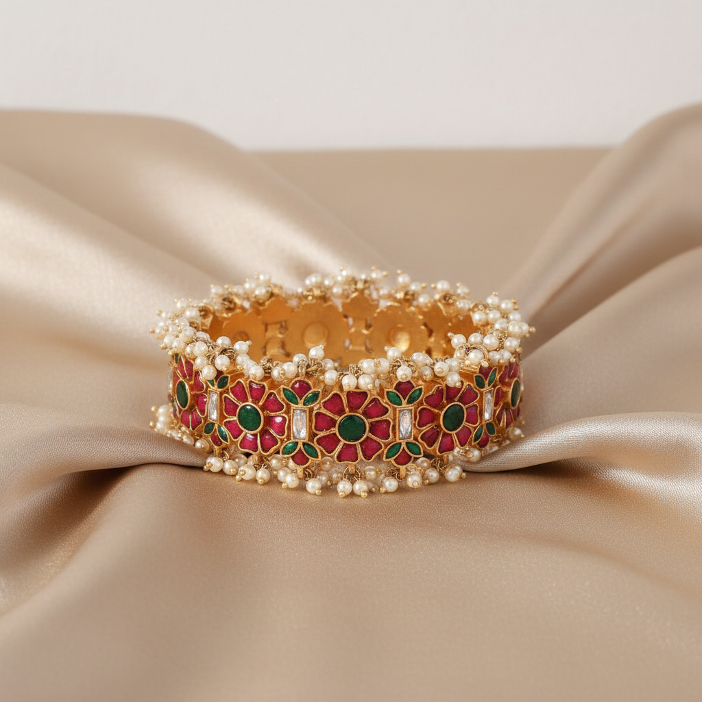 Duhita Jadau Silver Bangle