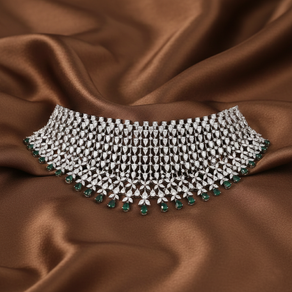 Necklaces Elin CZ Silver Choker Necklace