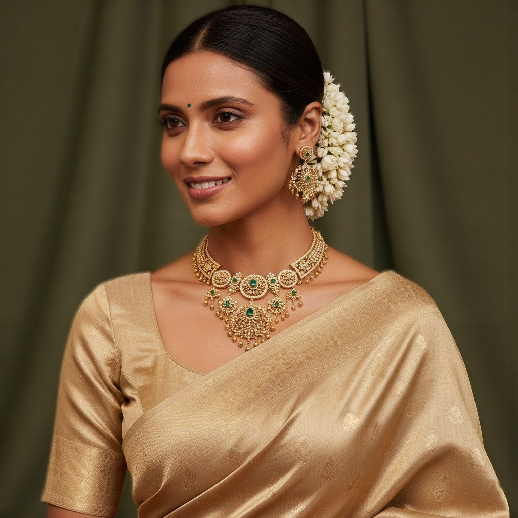 Necklaces Grandeur CZ Silver Necklace Set