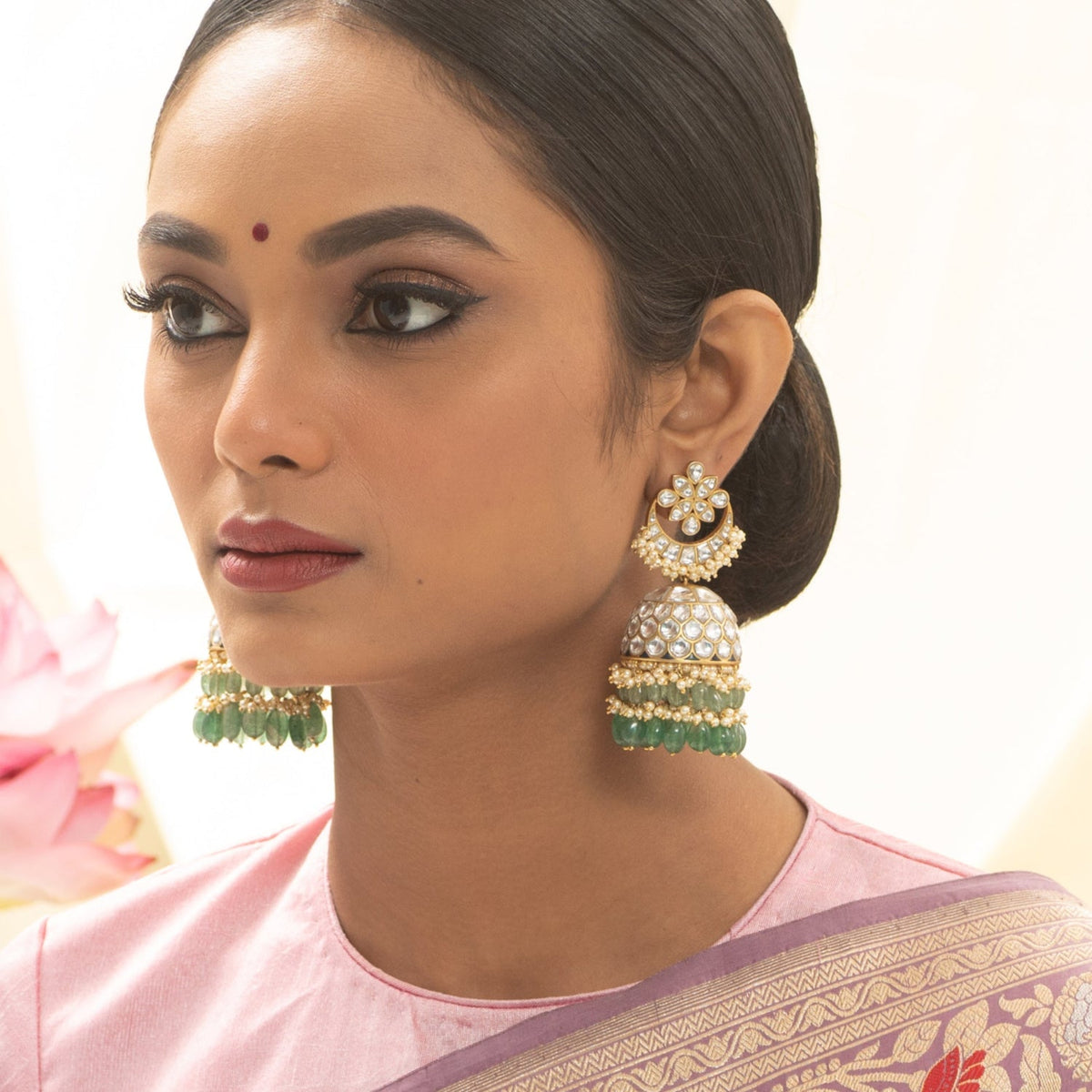 Earrings Hasti Jadau Silver Jhumki Earrings