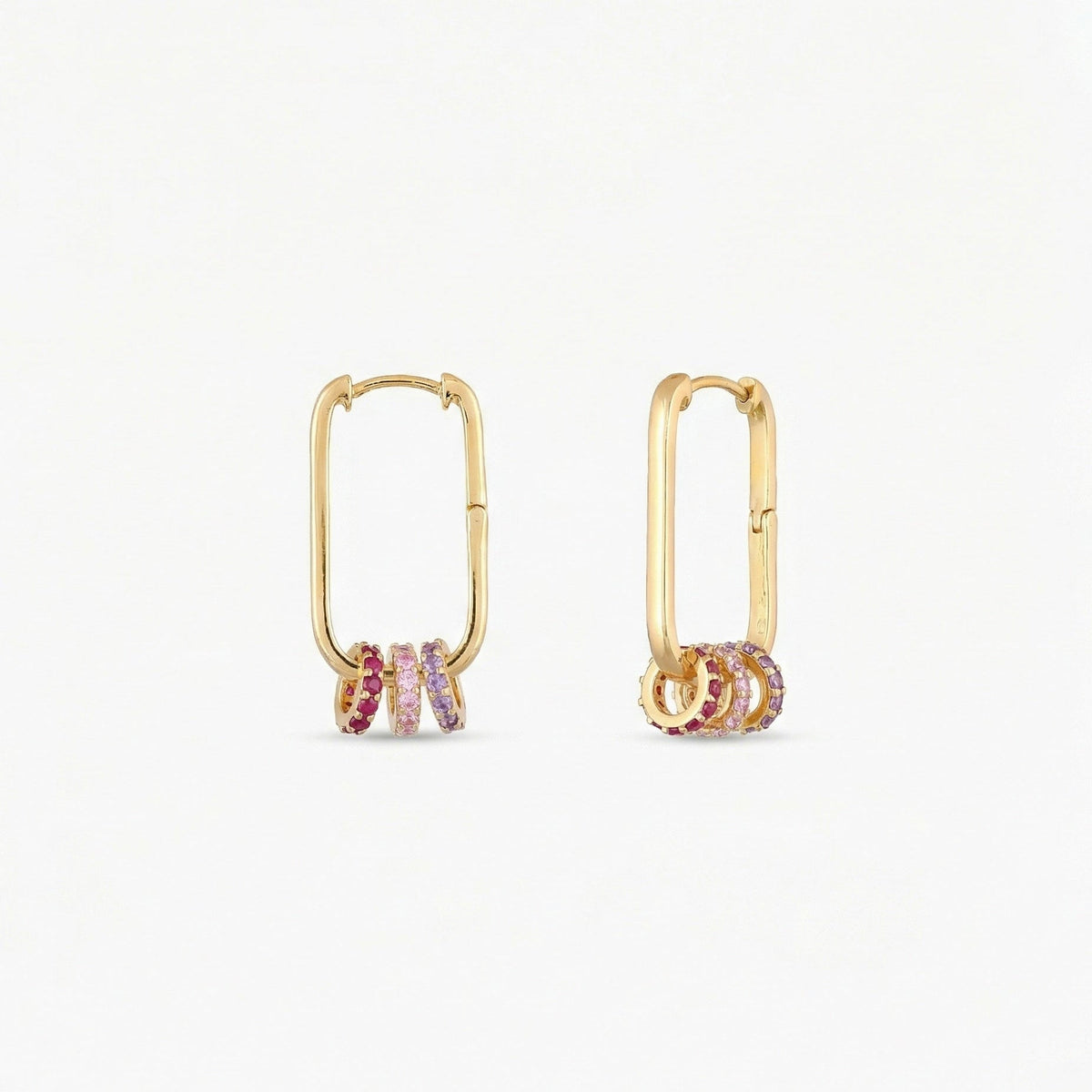Earrings Circle of Love Gold Plated Silver Hoops