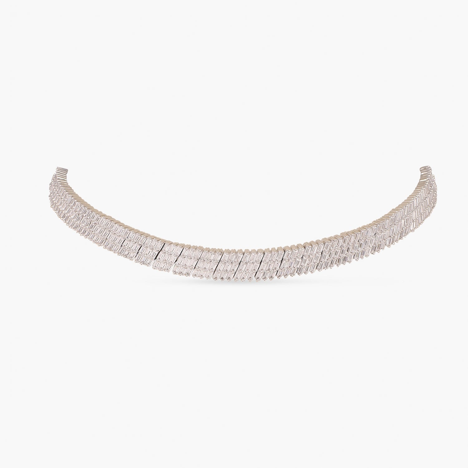 Necklaces Modern CZ Silver Choker