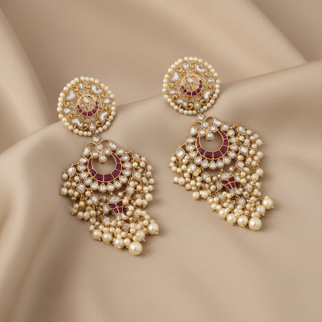 Earrings Jalika Chandbali Silver Earrings