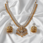 Necklaces Lakshita Antique Nakshi Silver CZ Necklace Set