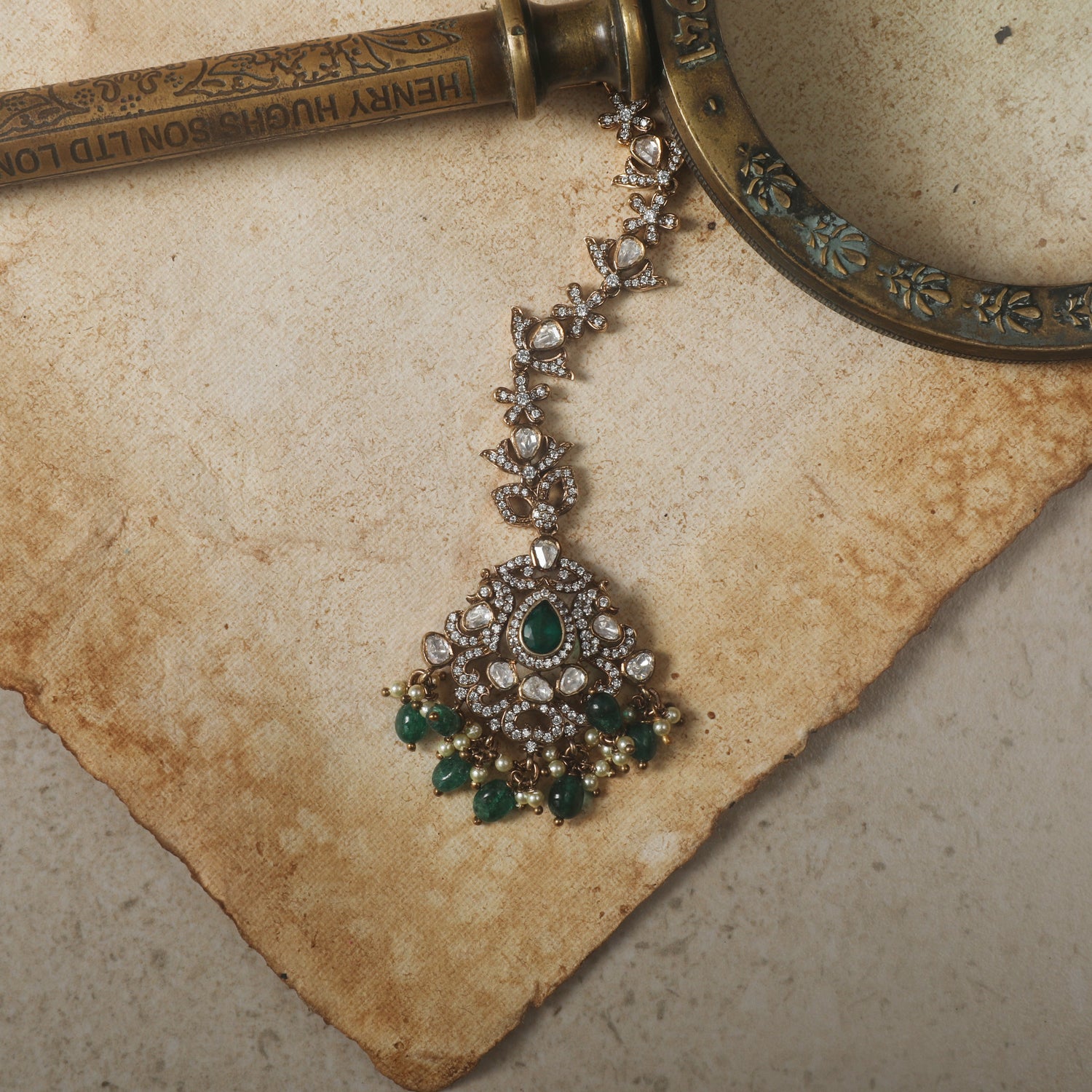 Hair Accessories Apara Moissanite Silver Maang Tikka