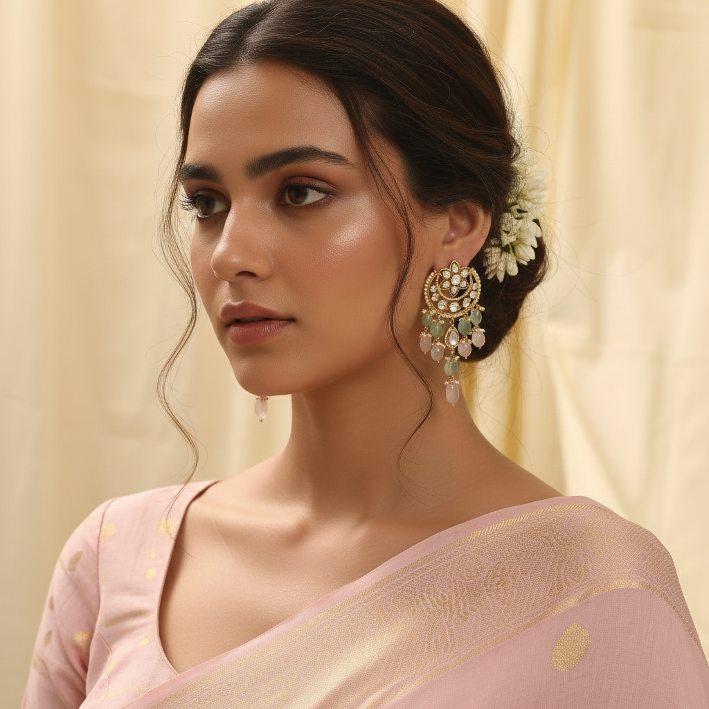 Mehnoor Moissanite Silver Drop Earrings