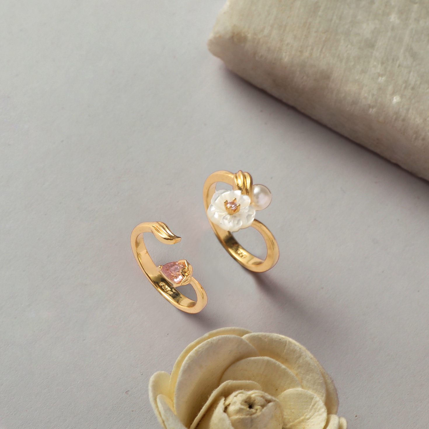 Blossom Veil Delicate Silver Stackable Finger ring