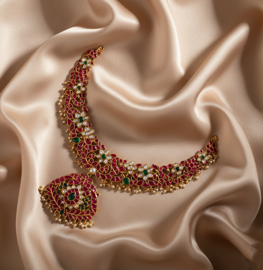 Mura Kempu Silver Bridal Necklace
