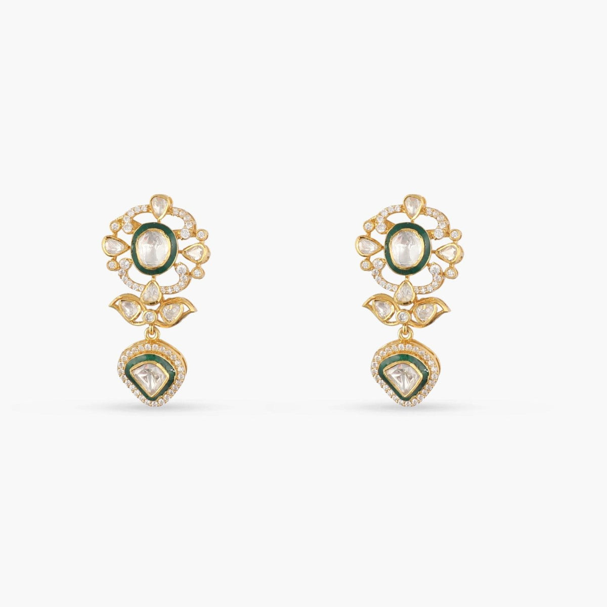 Vrinda Moissanite Silver Necklace Set