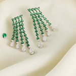 Earrings Emeraude Cocktail Silver Earrings