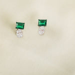 Earrings Emeraude Elegance Silver Stud Earrings