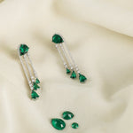 Earrings Emeraude Waterfall Silver Earrings